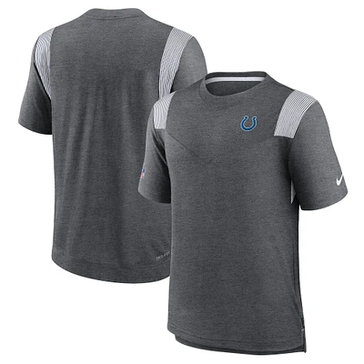 T-shirt de joueur performance Nike Indianapolis Colts Sideline Logo ton sur anthracite chiné pour homme