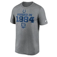 Men's Nike Heather Gray Indianapolis Colts 40th Anniversary Legend Performance T-Shirt