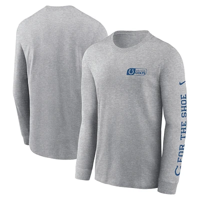 Men's Nike Heather Gray Indianapolis Colts All Out Long Sleeve T-Shirt