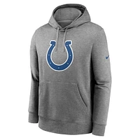 Men's Nike Heather Gray Indianapolis Colts Club Logo Pullover Hoodie