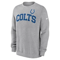 Men's Nike Heather Gray Indianapolis Colts Club Pullover Sweatshirt