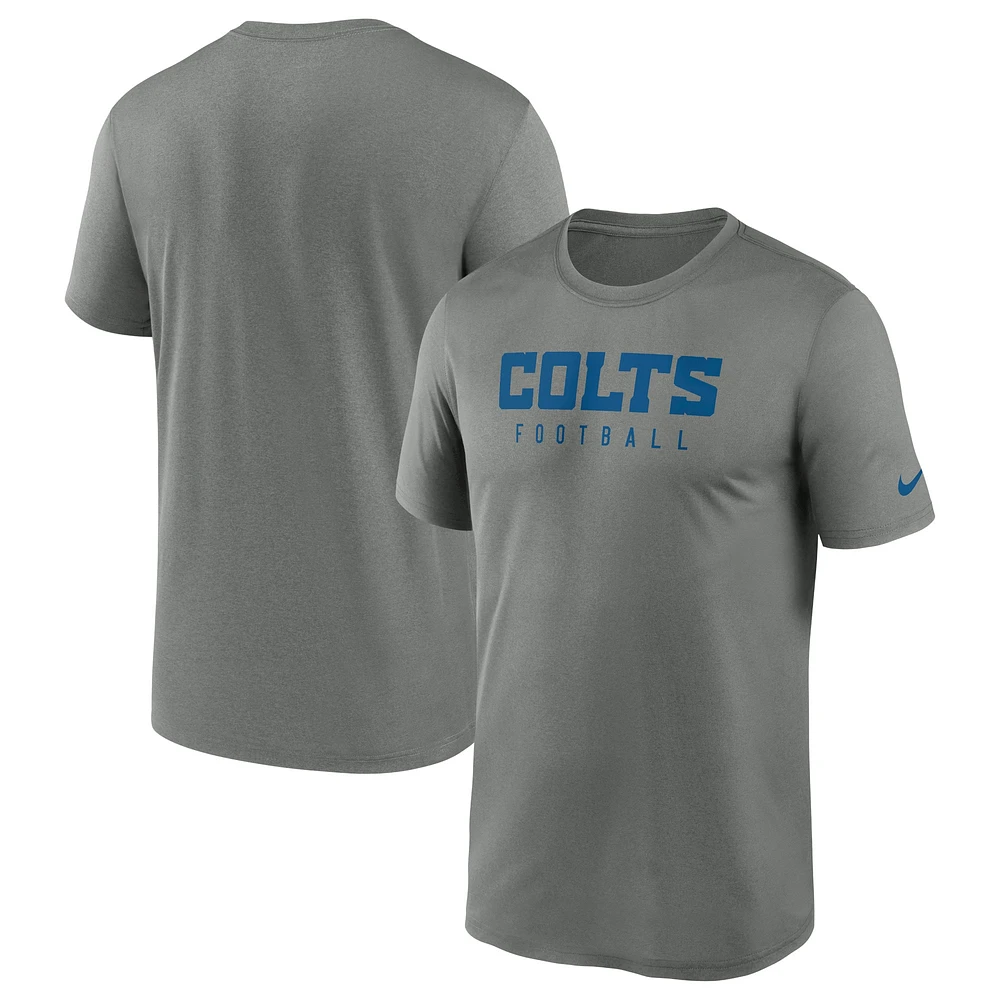 Men's Nike  Heather Gray Indianapolis Colts Sideline Legend Performance T-Shirt