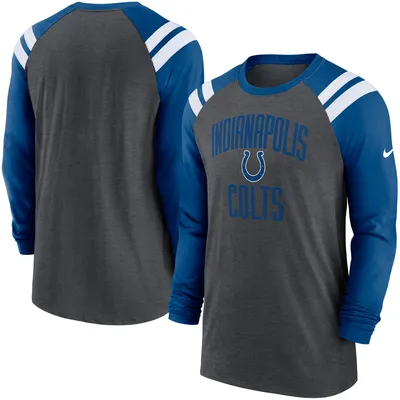 Men's Nike Royal Indianapolis Colts Wordmark Logo Tri-Blend T-Shirt