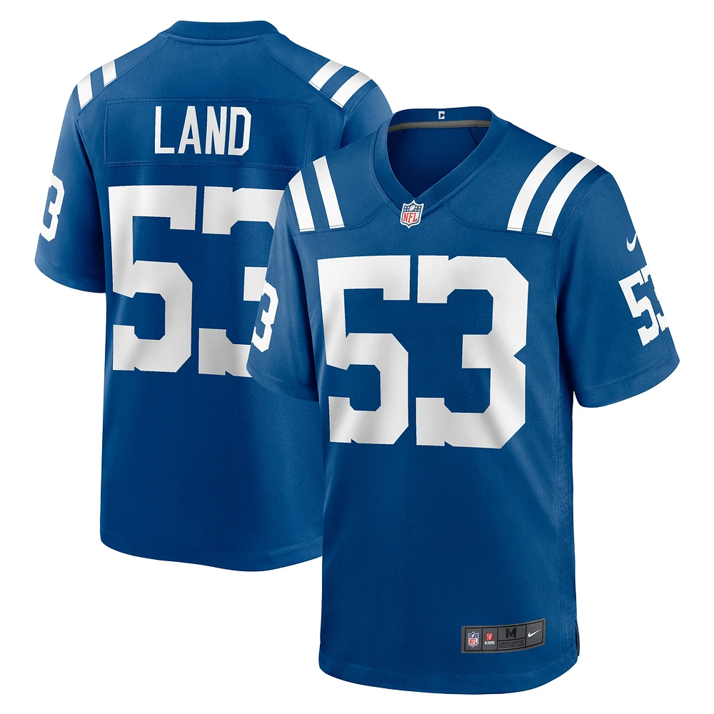 Maillot de match l'équipe Nike Isaiah Land Royal Indianapolis Colts pour homme