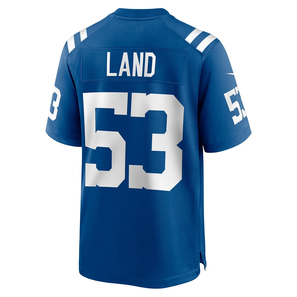 Maillot de match l'équipe Nike Isaiah Land Royal Indianapolis Colts pour homme