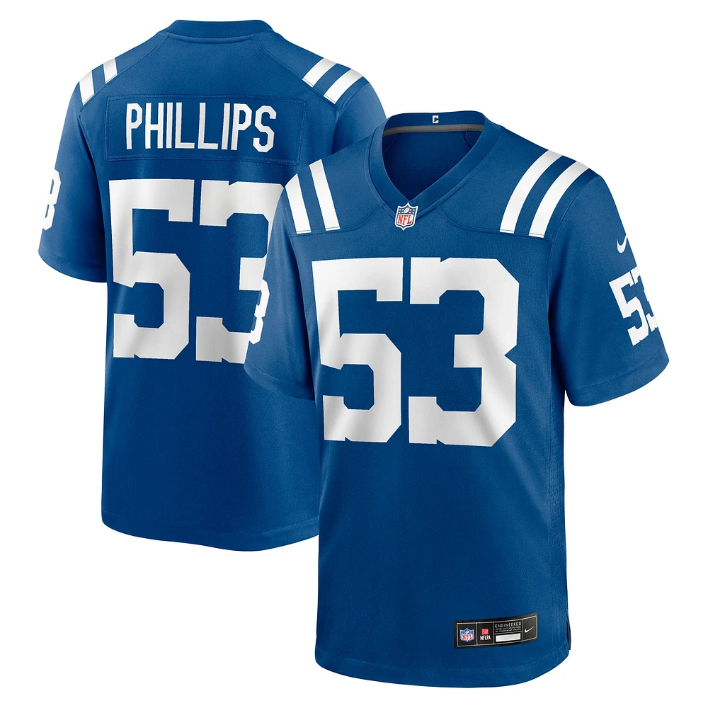 Men's Nike Jacob Phillips Royal Indianapolis Colts Team Game Jersey