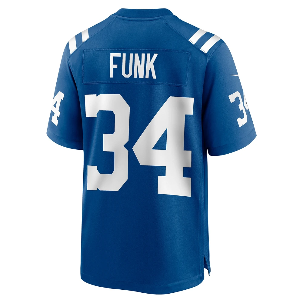 Men's Nike Jake Funk  Royal Indianapolis Colts Team Game Jersey