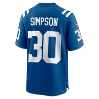 Maillot de match Nike Jaylin Simpson Royal Indianapolis Colts pour homme