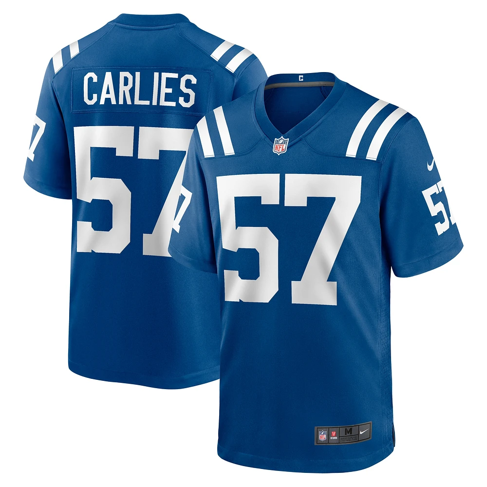 Maillot de match Nike Jaylon Carlies Royal Indianapolis Colts pour homme