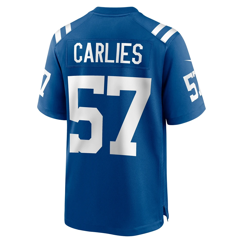 Maillot de match Nike Jaylon Carlies Royal Indianapolis Colts pour homme