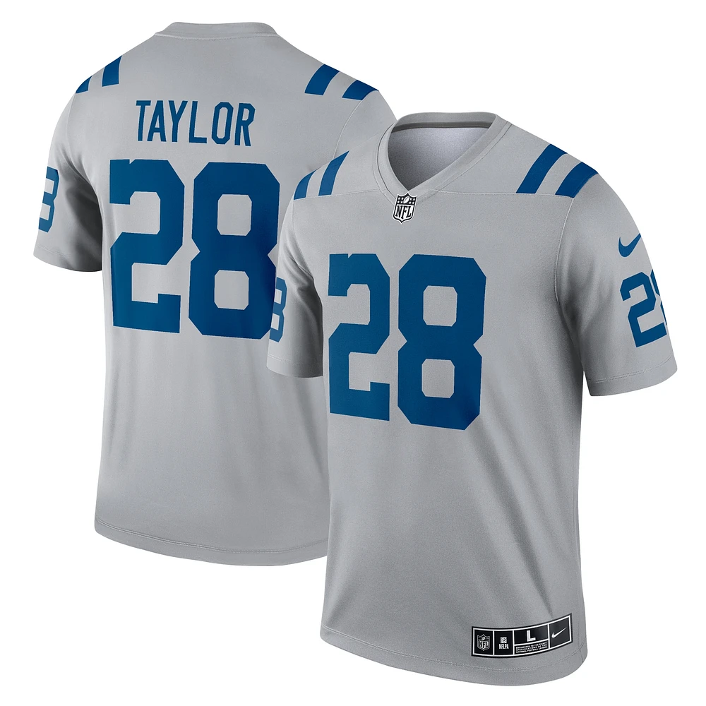 Men's Nike Jonathan Taylor  Gray Indianapolis Colts Inverted Legend Player Performance Top