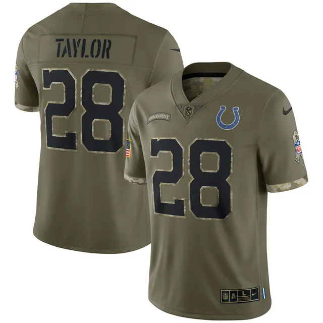 Men's Nike Indianapolis Colts Jonathan Taylor Olive 2021 Salute To Service  Jersey - Limited