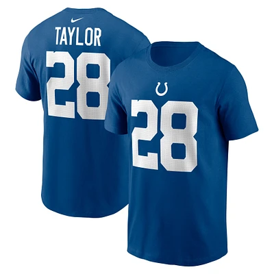 T-shirt avec nom et numéro de joueur Nike Jonathan Taylor Royal Indianapolis Colts pour homme