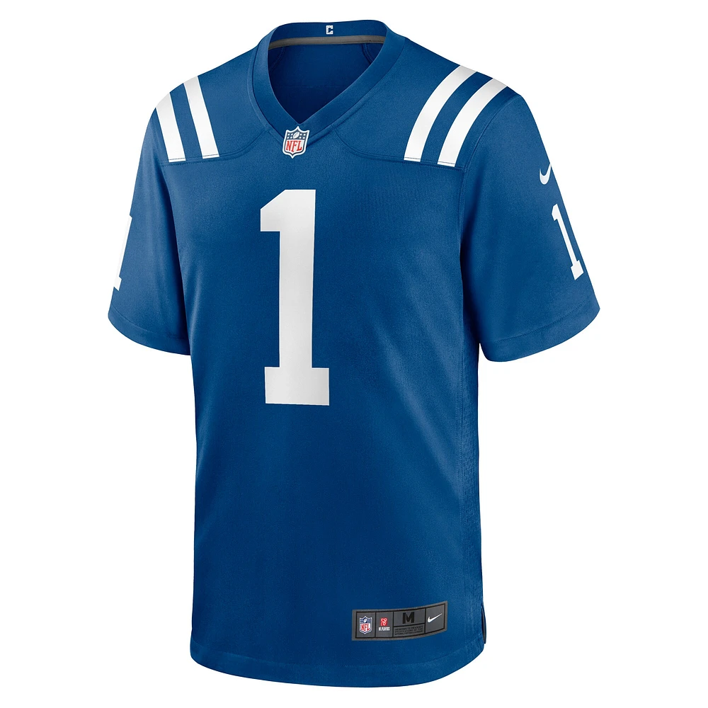 Maillot de match l'équipe Nike Josh Downs Royal Indianapolis Colts pour homme