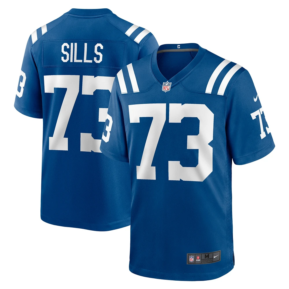 Maillot de match l'équipe Nike Josh Sills des Royal Indianapolis Colts pour homme