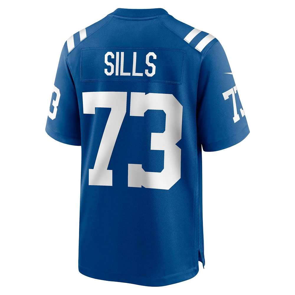 Maillot de match l'équipe Nike Josh Sills des Royal Indianapolis Colts pour homme