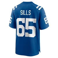 Maillot de match l'équipe Nike Josh Sills des Royal Indianapolis Colts pour homme