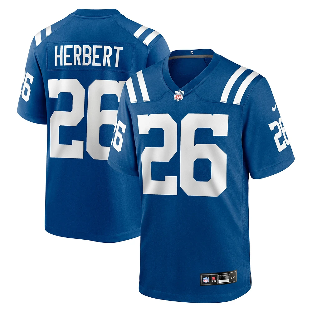 Maillot Nike Khalil Herbert Royal pour homme des Indianapolis Colts