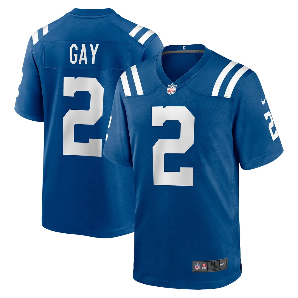 Men's Nike Matt Gay Royal Indianapolis Colts Game Player Jersey