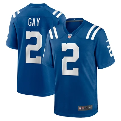 Maillot de joueur Nike Matt Gay Royal Indianapolis Colts pour homme