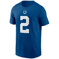 T-shirt avec nom et numéro de joueur Nike Matt Ryan Royal Indianapolis Colts pour homme