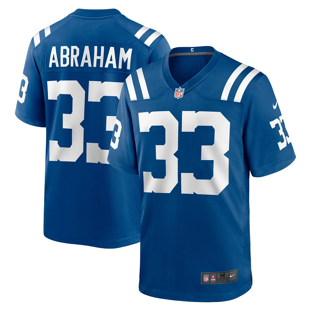 Maillot de match Nike Micah Abraham Royal Indianapolis Colts pour homme