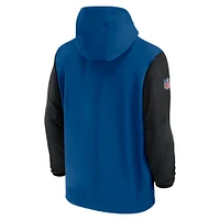 Men's Nike Royal/Black Indianapolis Colts 2024/25 Sideline Pre-Game Player 1/2-Zip Hoodie Jacket