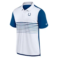 Polo de performance tendance Nike Royal/Blanc des Indianapolis Colts pour hommes