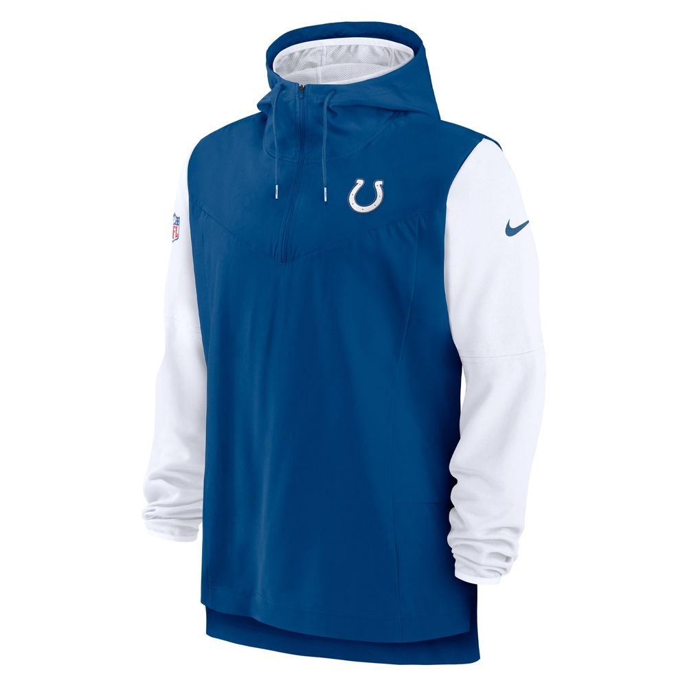 Men's Nike Royal/White Indianapolis Colts Sideline Player Quarter-Zip Hoodie