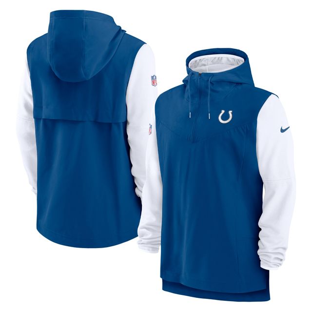 Chandail à capuchon pour homme Indianapolis Colts Sideline Player Quarter-Zip Nike Royal/Blanc