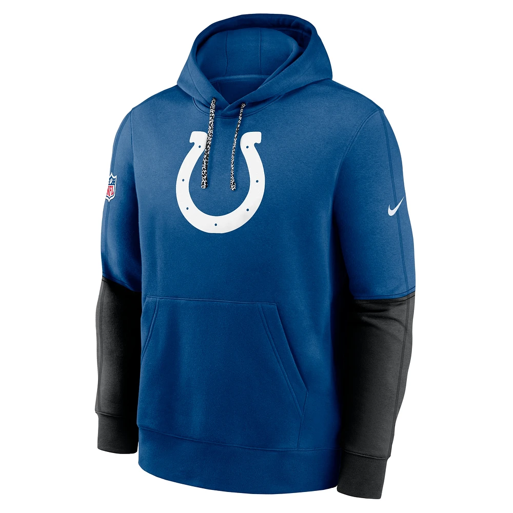 Sweat à capuche Nike Royal Indianapolis Colts 2024 Sideline Club pour homme