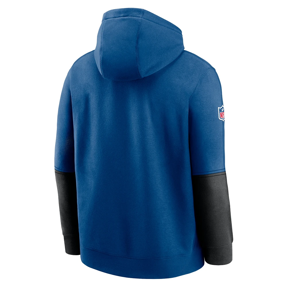 Sweat à capuche Nike Royal Indianapolis Colts 2024 Sideline Club pour homme