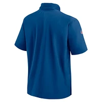 Veste à capuche manches courtes et demi-zip Nike Royal Indianapolis Colts 2024 Sideline Coach pour homme