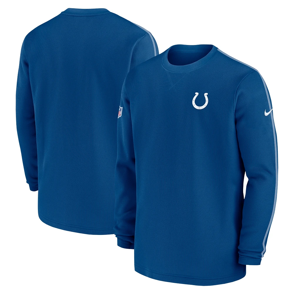 Haut à manches longues Nike Royal Indianapolis Colts 2024 Sideline Coaches pour homme