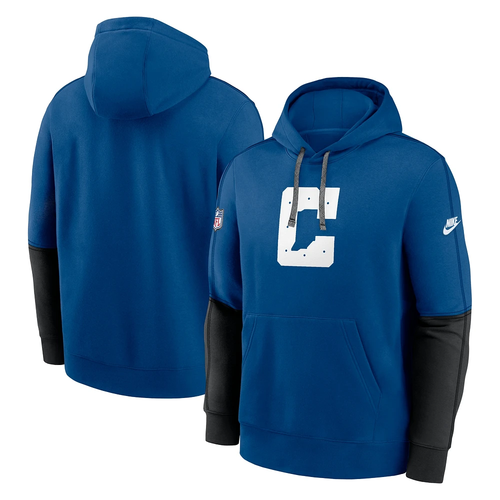 Sweat à capuche Nike Royal Indianapolis Colts Alternate Logo Club Tri-Blend pour homme