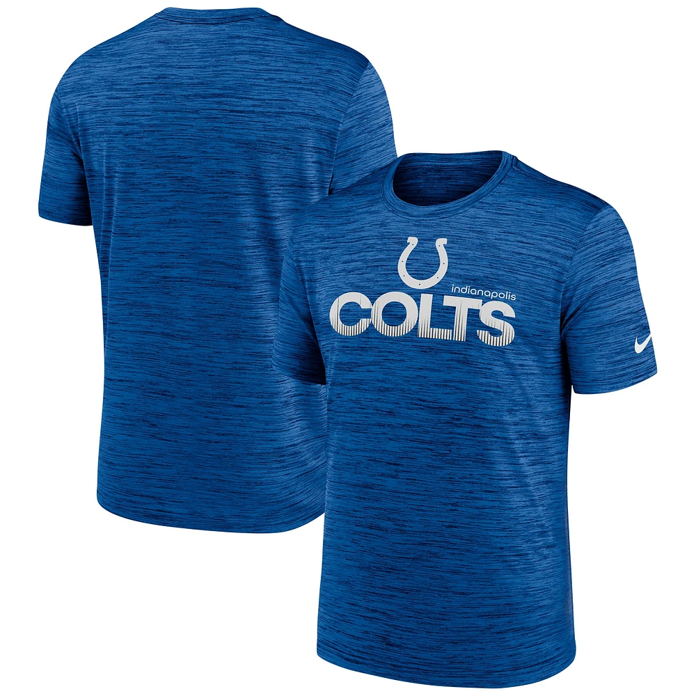 T-shirt Nike Royal Indianapolis Colts Blitz Velocity Modern Performance pour homme