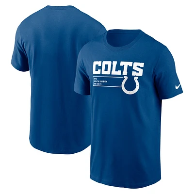 T-shirt essentiel Division des Colts d'Indianapolis Royal Nike pour homme