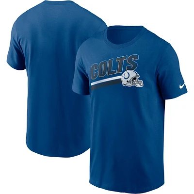 T-shirt Nike Royal Indianapolis Colts Essential Blitz Lockup pour homme