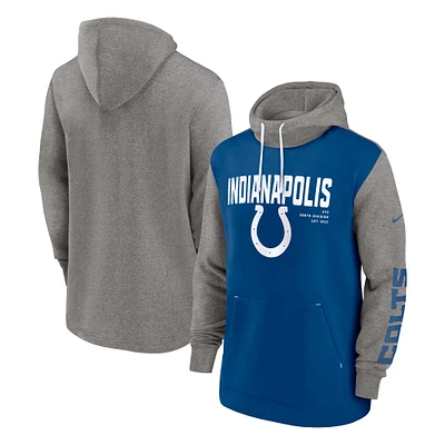 Men's Nike Royal Indianapolis Colts Fashion Color Block Pullover Hoodie