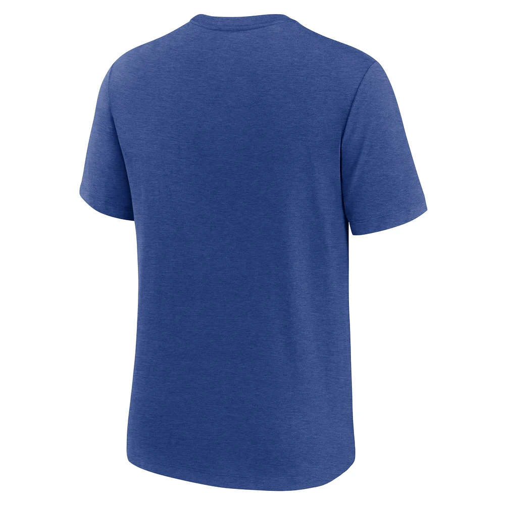 T-shirt tri-mélange Nike Royal Indianapolis Colts Overlap Lockup pour homme