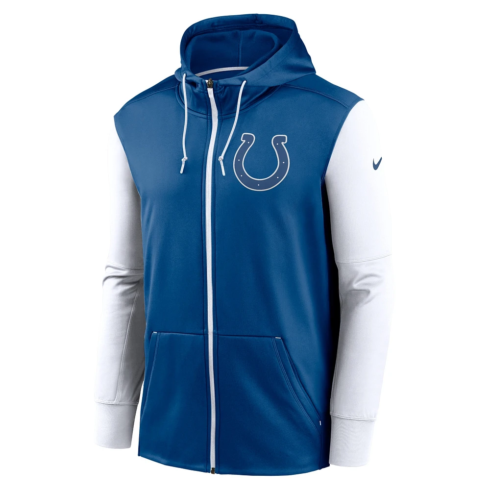 Sweat à capuche entièrement zippé Nike Royal Indianapolis Colts Performance pour homme