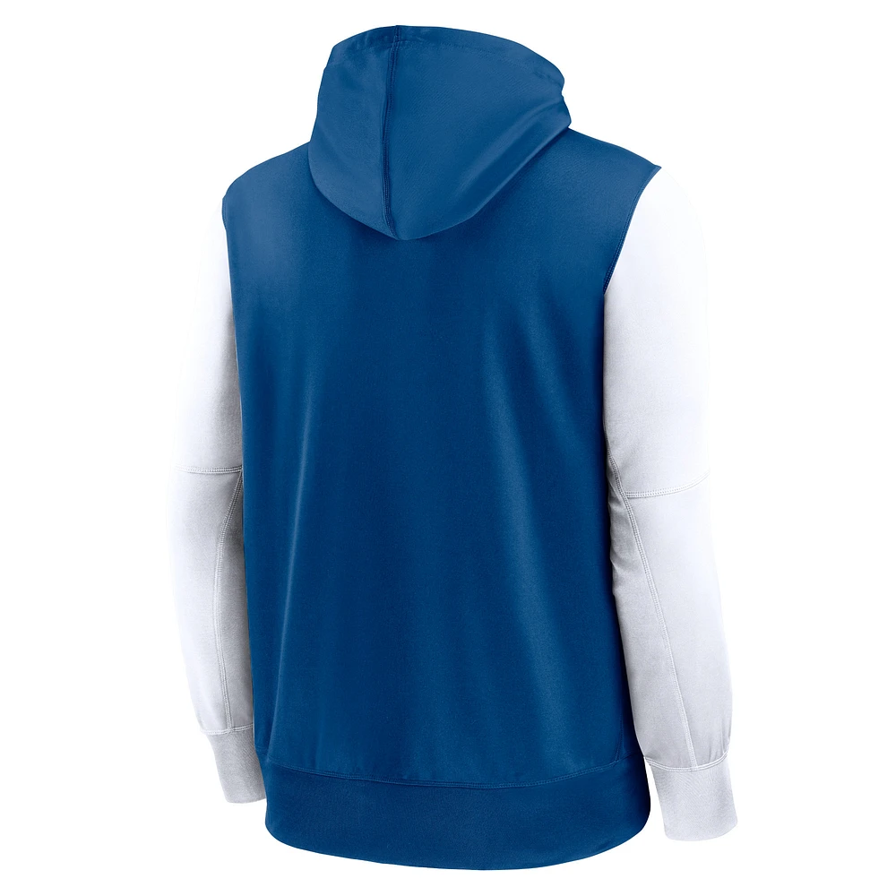 Sweat à capuche entièrement zippé Nike Royal Indianapolis Colts Performance pour homme