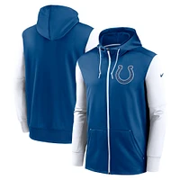 Sweat à capuche entièrement zippé Nike Royal Indianapolis Colts Performance pour homme