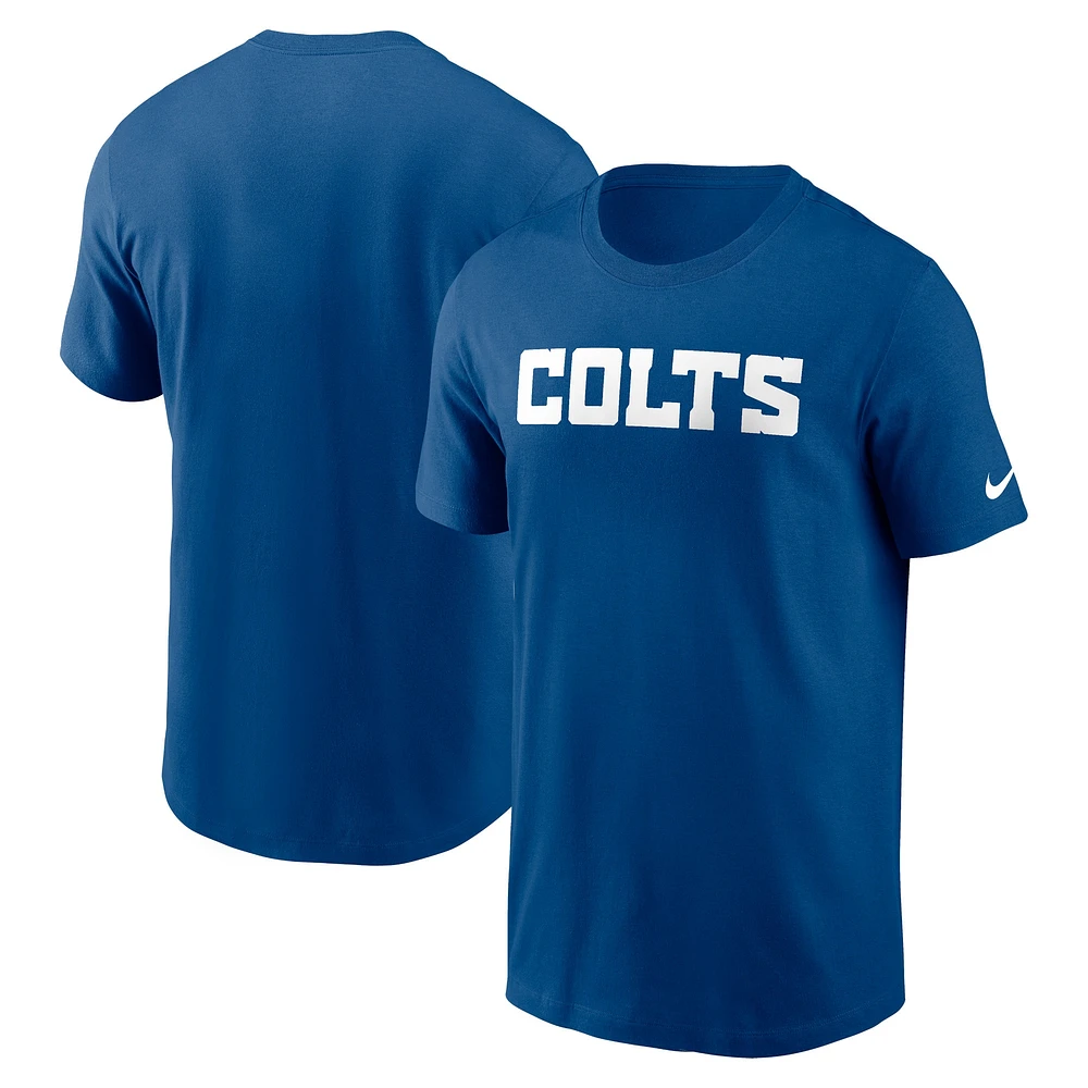 T-shirt essentiel Nike Royal Indianapolis Colts Primetime Wordmark pour homme