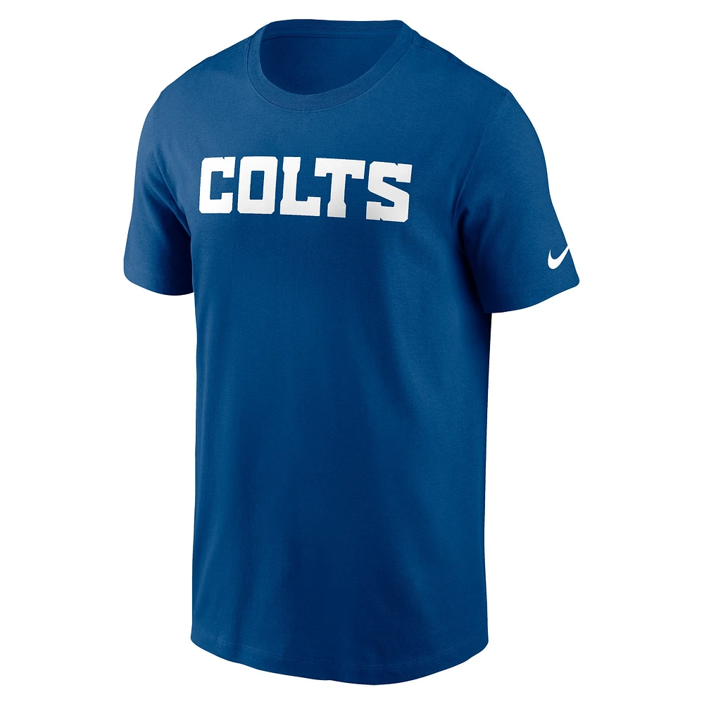 T-shirt essentiel Nike Royal Indianapolis Colts Primetime Wordmark pour homme