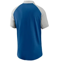 Polo Nike Royal Indianapolis Colts Raglan Tri-Blend Performance pour Homme