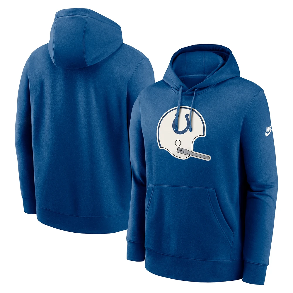 Sweat à capuche Nike Royal Indianapolis Colts Rewind Club Logo pour homme