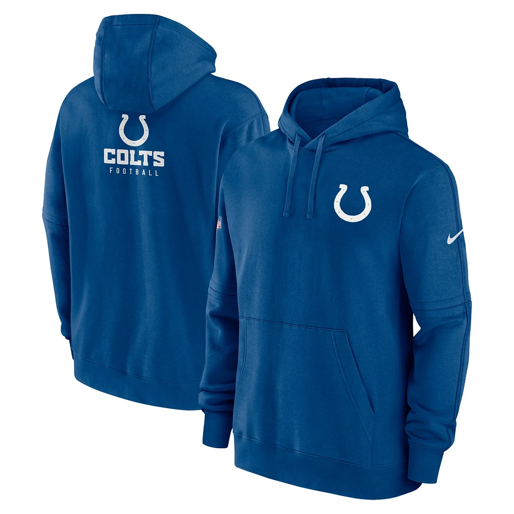 Sweat à capuche en polaire Nike Royal Indianapolis Colts Sideline Club pour homme