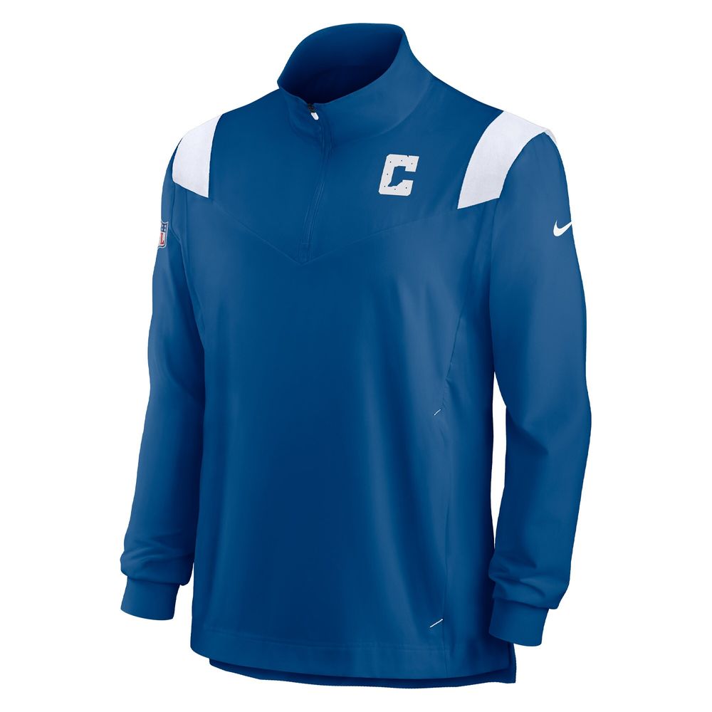 Men's Nike Royal Indianapolis Colts Sideline Coach Chevron Lockup Quarter-Zip Long Sleeve Top