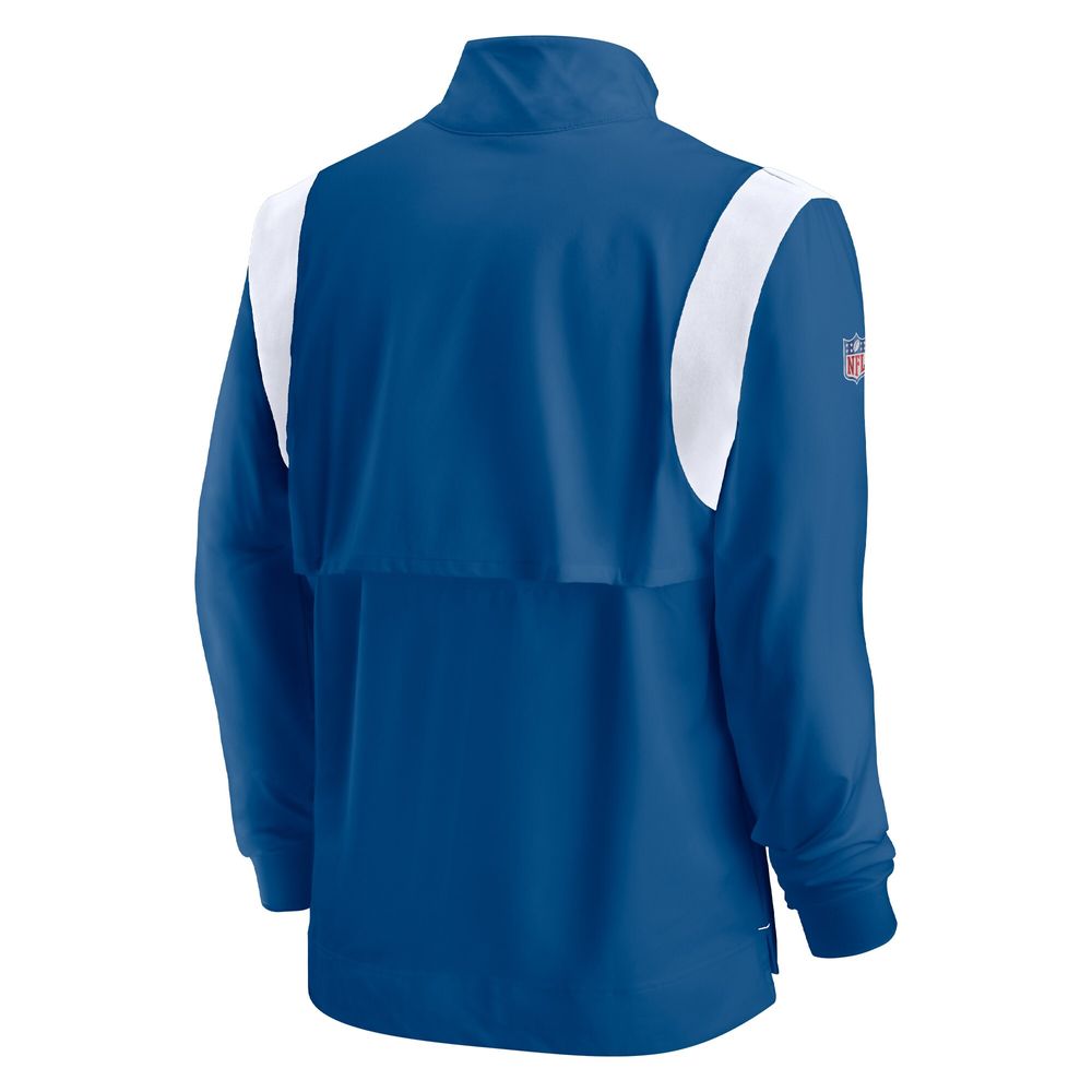 Men's Nike Royal Indianapolis Colts Sideline Coach Chevron Lockup Quarter-Zip Long Sleeve Top